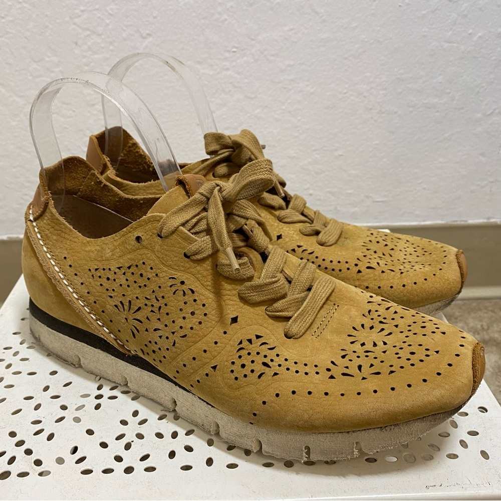 OTBT Women's Mustard Perforated Lace-Up Sneaker